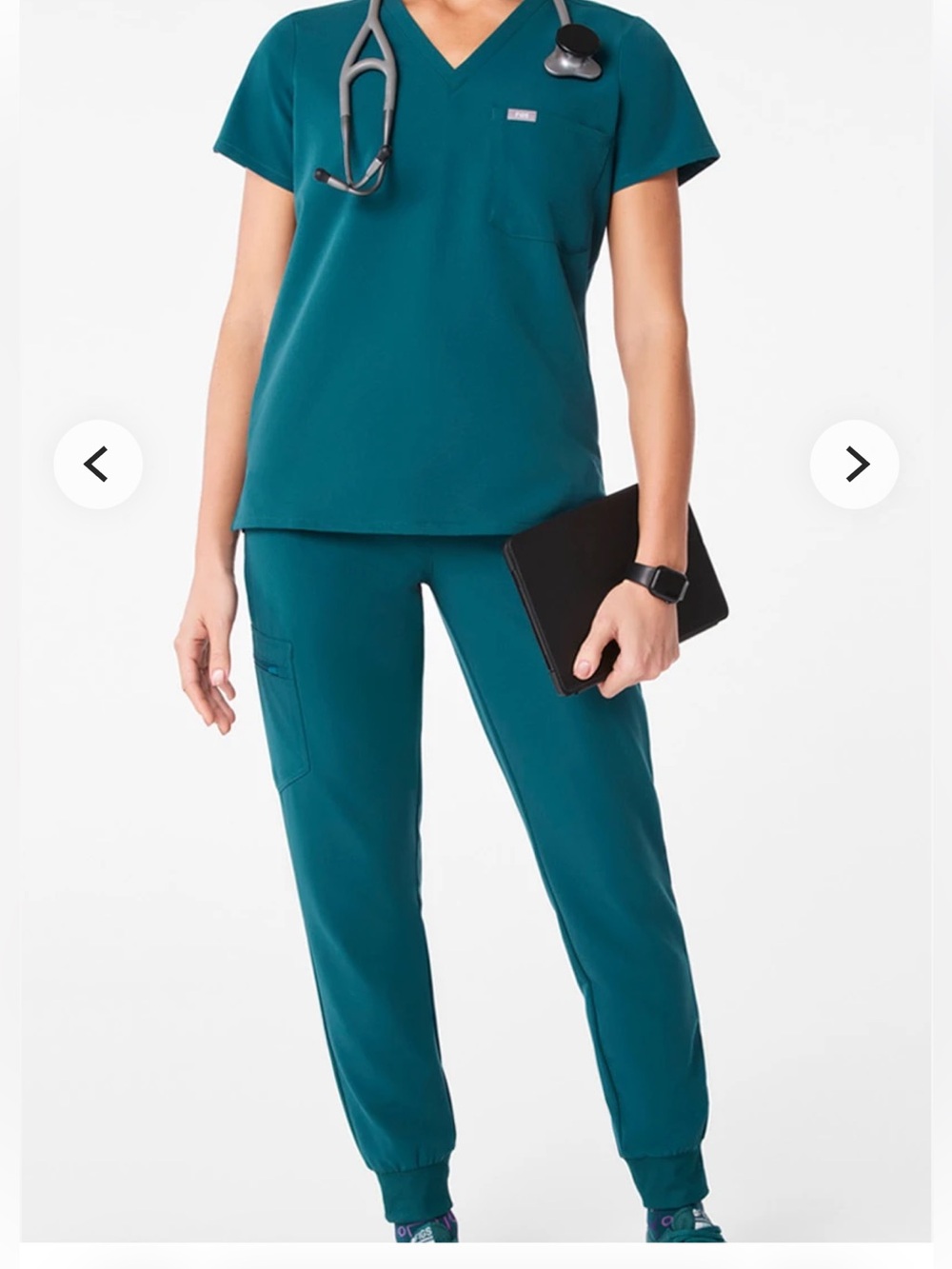 FIGS scrubs Teal Jogger Pants & Kimora top sold together worn/used good cond.